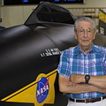 Scott Crossfield posing by X-15