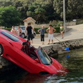 Ferrari crashes into local pond