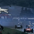 Nigel Corner unhurt in historic race. Goodwood Revival, 1998