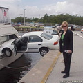 Woman-parking-in-harbor