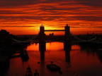 Londons Tower Bridge at sunrise