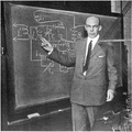 Edwin Armstrong at blackboard