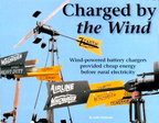 Wind powered battery charging