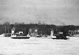 The south ferry navigating through the  ice flows in 1994 