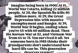 Being born in 1900